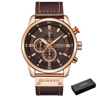 Imagem de Relógio Masculino Curren 8291 à Prova D'água Rosa