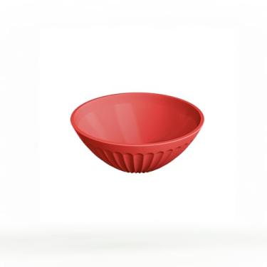 Imagem de Bowl Multiuso Plástica, Livre de BPA, Design Moderno, Pote P/Saladas Frutas Comida, Tigela, Utensílio de Cozinha, Resistente, Prático (Vermelho, 400ml)