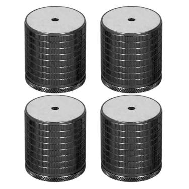 Imagem de Asixxsix Bed Risers Heavy Duty, 4 Pcs 1,69 a 2,95 Polegadas 50 a 500kg de Carga Metal Bed Risers, Ajustável Alumínio Liga Móveis Risers para Cama, sofá, Cômoda, Mesas, Armário de TV (Preto brilhante)