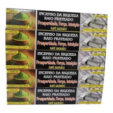 Imagem de Incenso da Riqueza Sem Carvão Raio Prateado Rapé Sagrado 5 Caixas