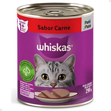 Imagem de Whiskas Lata Patê Carne Alimento Úmido Para Gato Adulto 290g