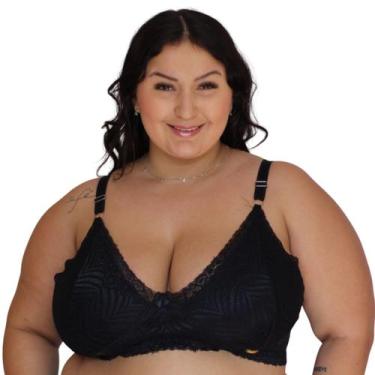 Imagem de Sutiã de Renda PLUS SIZE Virginia Sustentação - Charme Dela's, Preto, 