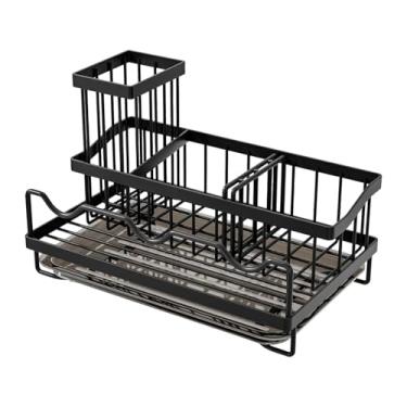 Imagem de Fxzqgnh Organizador de Pia de Cozinha com Bandeja Coletora, para Eletrodomésticos, Utensílios de Armazenamento Pretos, Economizador de Espaço, Lavande
