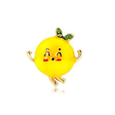 Imagem de QLYOVWE Broche de fruta fofo para mulheres broche de strass limão cristal morango cereja melancia esmalte broche presente presente terno camisa acessórios de roupas, Standard, Metal, Zircônia cúbica