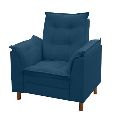 Imagem de Poltrona De Amamentação Manoella Luxo Isa Estofados Azul Marinho