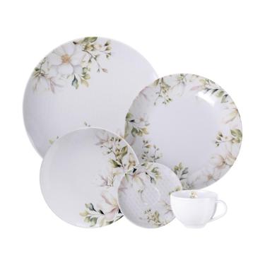 Imagem de Aparelho De Jantar Tramontina Magnólia Em Porcelana Decorada 30 Peças