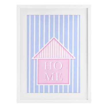 Imagem de Stupell Industries Home Lettering over Stripes White Framed Print Under Glass design by Pooja Dave, 23 x 17