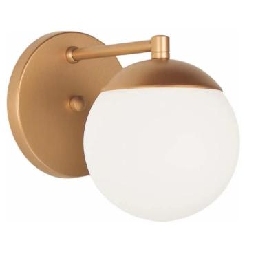 Imagem de Arandela Sphera Com Globo De Vidro Branco - Dourado