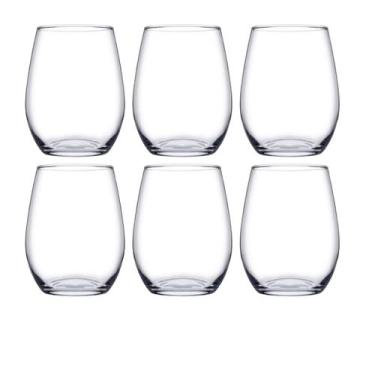 Imagem de Jogo de 6 Copo de Vidro Redondo p/ Drinks Bebidas Vinho Buffet - PASAB