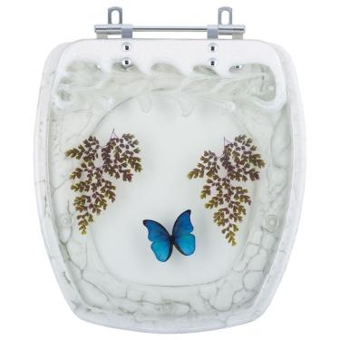 Imagem de Assento Sanitario Poliester Decorado Borboleta Stylus Para Vaso Celite