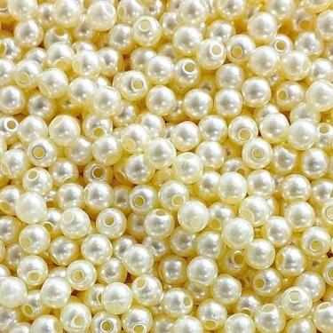 Imagem de PÉROLA DE ABS LISA Nº 05 20G PEROLA 5MM - LADEIRA BIJUTERIAS, CREME