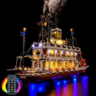 Imagem de Hilighting Upgraded Led Light Kit Compatible with Lego River Steamboat Building Set, RC Version Compatible with Lego 21356 (Model Not Included)