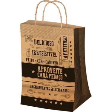 Imagem de Sacola P Frases Kraft - Embalagem com 50 unidades.