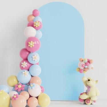 Imagem de Capa de arco de casamento Putros Dusty Blue Spandex 2,2 m para Chiara