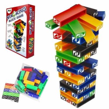 Imagem de Jogo caiu perdeu torre equilíbrio colorido 2 em 1 brinquedo - COMPANY 
