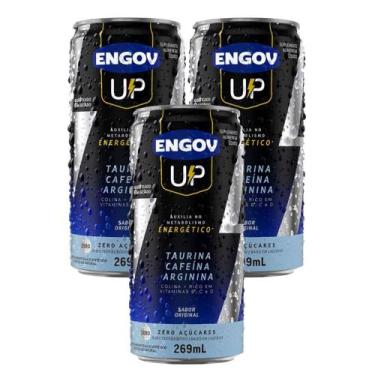 Imagem de Kit 3 Energético Engov UP Taurina Cafeína e Arginina Sabor Original Ze