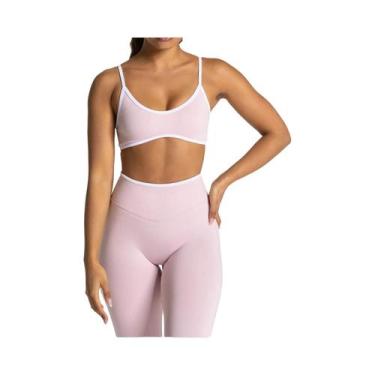 Imagem de Top De Yoga Fitness Feminino De Verão Em Cor Sólida Sem Costas Com Alm