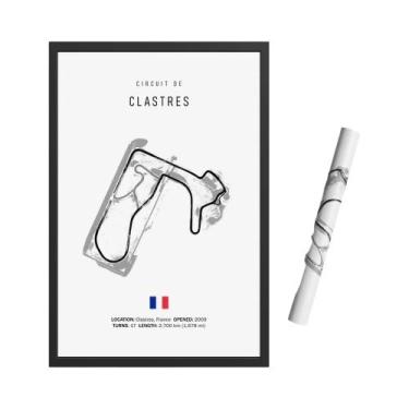 Imagem de Arte De Parede Vintage Em Lona HD Com Tema De Circuito De Fórmula 1 Im