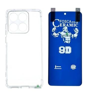 Imagem de Compatível com Moto Edge 60 Pro - 1 Capinha Capa Anti Impacto + 2 Peliculas Privacidade Fosca de Ceramica Gel 9d Protetora de Tela