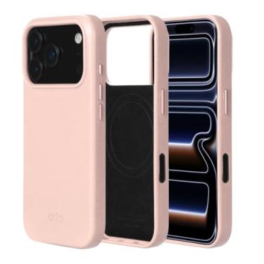 Imagem de alto Capa compatível com iPhone 17 Pro 2025, capa magnética de couro italiano compatível com Apple MagSafe, capa protetora contra quedas da série Clop (iPhone 17 Pro, 6,3 polegadas, rosa misty)