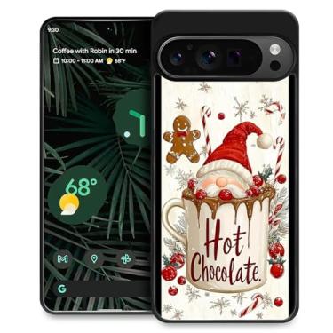 Imagem de TAMEFOX Capa protetora compatível com Google Pixel 9 Pro XL, chocolate quente de Natal, fina, à prova de choque, TPU para mulheres e meninos para Google Pixel 9 Pro XL