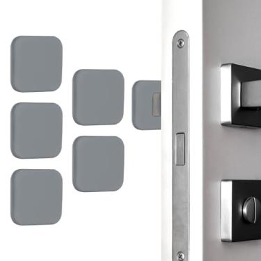 Imagem de PATIKIL 5 peças de protetor de parede para maçanetas de porta, 4,5 cm quadradas, batentes de porta, maçaneta autoadesiva, almofada de para-choque, protetor de parede silencioso para geladeira, casa