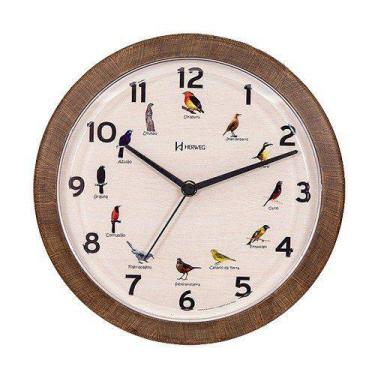 Imagem de Relógio Parede Canto Passaros Brasileiros Herweg 6658 - 323, único