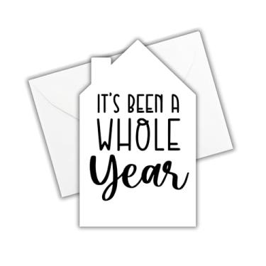 Imagem de Lashicorn Cartões de aniversário de casa para corretor de imóveis Housiversary a granel 25 cartões + envelopes incluídos 14 x 19 cm cartões de marketing abre com compartimento para cartão de visita