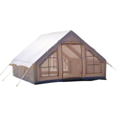 Imagem de Tenda De Acampamento Inflável Ao Ar Livre Com Bomba De Ar, Tendas De Glamping Para 5-8 Pessoas Fácil Configuração Casa à Prova D'Água Para Pesca, Camping E Caminhada