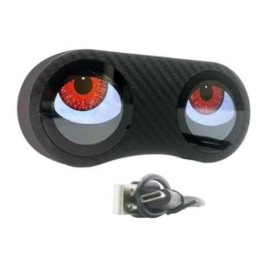 Imagem de KiBcsLic Lanterna traseira de bicicleta, luz traseira de bicicleta, iluminação LED Devil Eyes, peça de ciclismo recarregável à prova d'água, luz de
