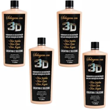 Imagem de Selagem 3D Profissional – Kit 4×1000 ml | tratamento restaurador com redução de frizz