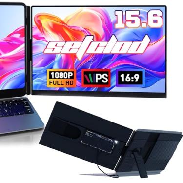 Imagem de Setclod Extensor de monitor de laptop FHD 1080P de 14 polegadas, tela tripla, portátil, compatível com Mac, Windows, Chrome (Dual-39.6 cm)