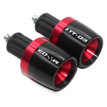 Imagem de Acessórios de motocicleta 7/20.3 cm 22 mm Grips Ends Counterweight Handle Bar Cap Cover Slider Compatível com Y&AMAHA MT-03 MT03 MT 03 (Vermelho)