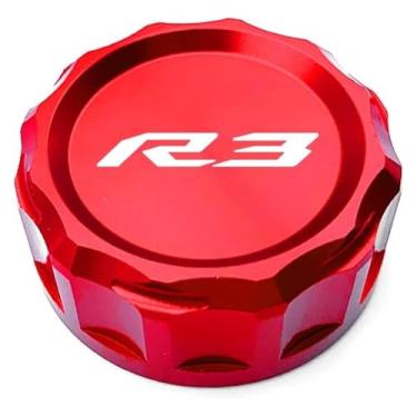 Imagem de Acessórios de motocicleta Tampa do cilindro do reservatório de fluido de freio traseiro compatível com Y&AMAHA YZF R1 R3 R6 R7 YZF-R1 YZF-R6 YZF-R3 YZF-R7 (R3 vermelho)