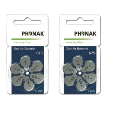 Imagem de Bateria 675 - Para Aparelho Auditivo 60 Pilhas