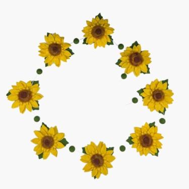 Imagem de Humble Hilo Guirlanda de flor de feltro feita à mão, guirlanda de Natal para porta de outono (guirlanda, girassol)