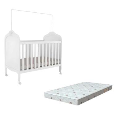 Imagem de Kit Berço Peroba Elô Branco com Colchão Orthoflex Infantil