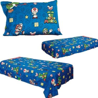 Imagem de Jogo De Cama Infantil 3 Peças Solteiro Modelo:Mario Bross