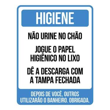 Imagem de Kit 3 Placas De Sinalização - Higiene Não Urine No Chão