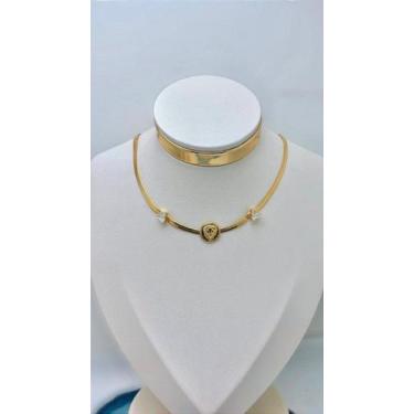 Imagem de Colar de Tigre com Zircônia - Bijuteria Fina - 45cm - 01 Unidade - no-