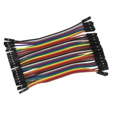 Imagem de Conjunto de 40 Jumper Fio Conector Fêmea Fêmea para Protoboard - 10 cm