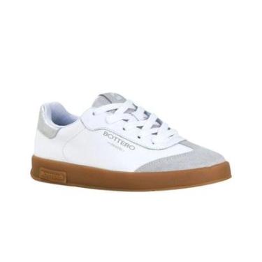 Imagem de Tênis Feminino Bottero Couro Napa Branco - Cinza Claro/Metal-Feminino