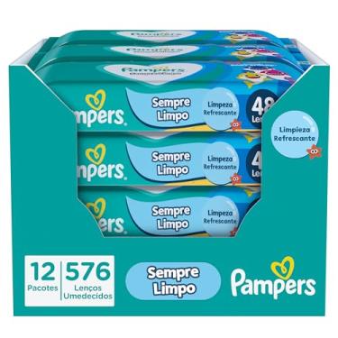 Imagem de Kit Lenços Umedecidos Pampers Splashers Baby Shark - 576 lenços