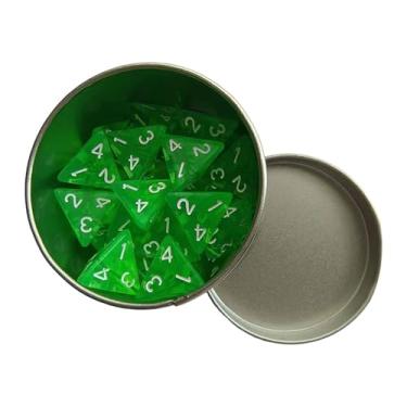 Imagem de Colaxi 25 peças de dados poliédricos de acrílico com números brancos, com caixa de armazenamento D4 dados para festa de tabuleiro de Natal, jogos de, Verde