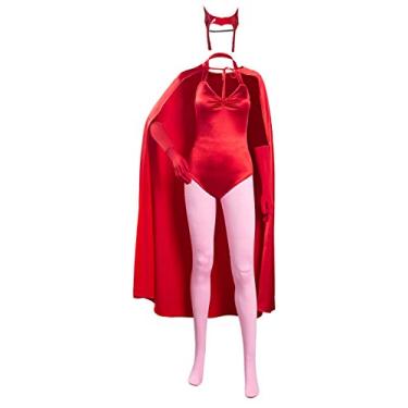 Imagem de Verycos Fantasia feminina de cosplay com coroa de capa e Halloween