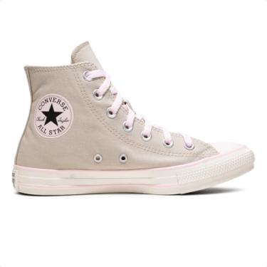 Imagem de Tênis Converse Chuck Taylor All Star Canvas+1 Cano Alto Feminino (Bege/Rosa, BR, Adulto, Numérico, 40)