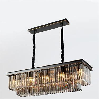 Imagem de Luminária de parede, lustre, lustre moderno de cristal LED, luminária pendente de luxo compatível com sala de estar, sala de jantar, cozinha, hotel, villa (cor: redondo 50 cm, tamanho: frio)