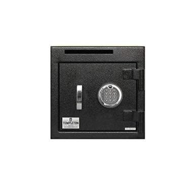 Imagem de Templeton Safes Cofre pequeno para depósitos com teclado eletrônico multiusuário, combinação de cadeado com chave de reserva, segurança antipesca, preto 1,12 CBF
