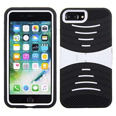 Imagem de Cube Apple iPhone 8 Plus/7 Plus/6s Plus/6 Plus - Suporte horizontal branco com revestimento de silicone preto sólido