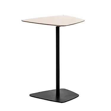 Imagem de Mesa de centro pequena irregular, mesa de canto moderna com base de metal, pequena mesa de destaque para espaços pequenos, sala de estar, quarto, varanda, fácil montagem, mesa lateral de 43 x 64 cm